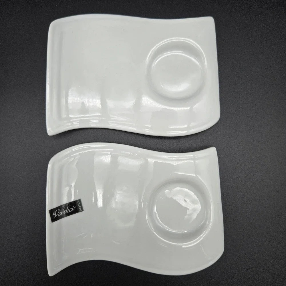 Verdici‎ Design Espresso Cup and Saucer Set White Modern Minimalist Ceramic